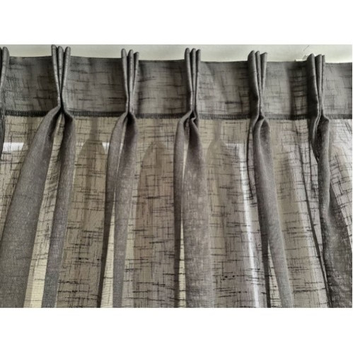 Linnenlook vitrage grijs