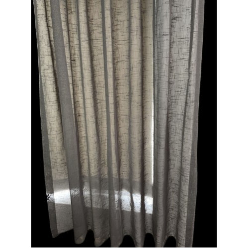 Linnenlook vitrage grijs