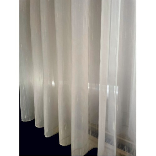 Vitrage Stof met Subtiele Streep Ivoor Cremé – Kamerhoog 280cm – €6,95 p/m