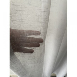 Inbetween Vitrage Gordijnstof Linnen Structuur Wit