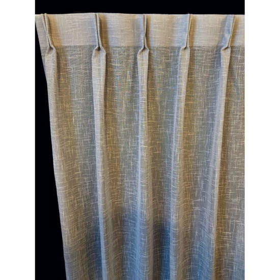 Inbetween Vitrage Gordijnstof Linnen Structuur Grijs