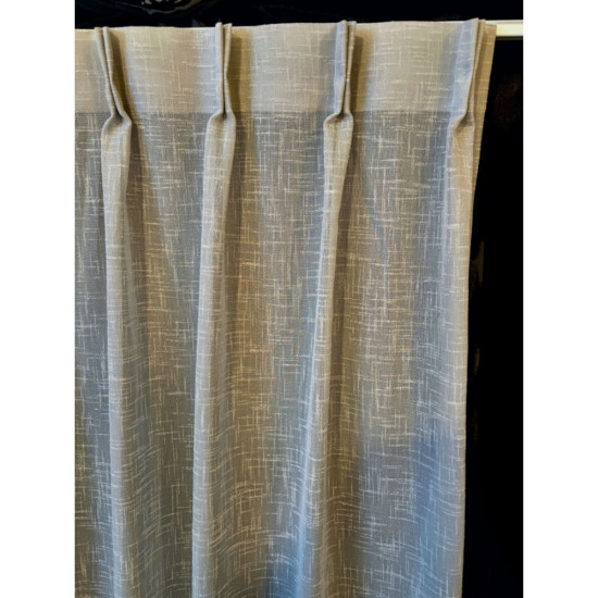 Inbetween Vitrage Gordijnstof Linnen Structuur Grijs