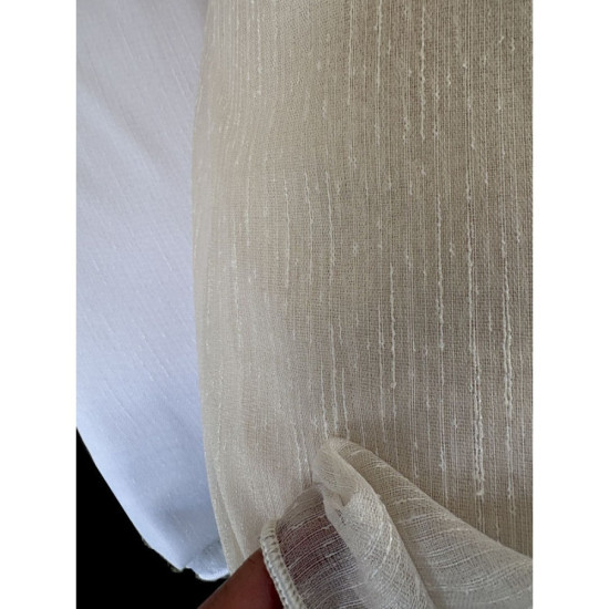 Inbetween Vitrage Gordijnstof Beige – Luxe Kwaliteit met Privacy en Lichtinval