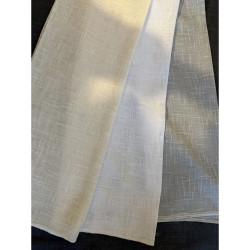 Inbetween Vitrage Gordijnstof Linnen Structuur Wit